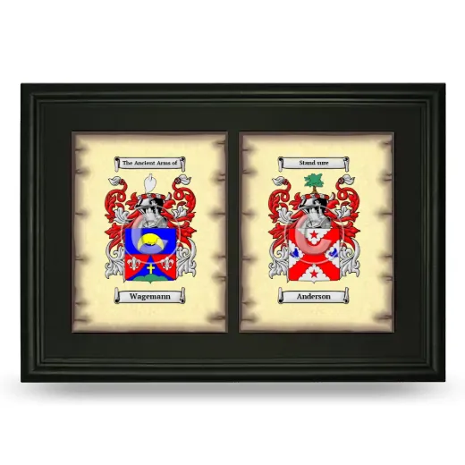 Double Coat of Arms Framed - Black