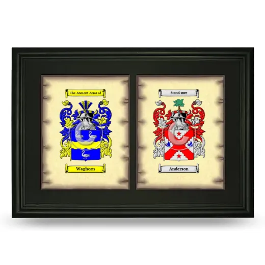 Double Coat of Arms Framed - Black