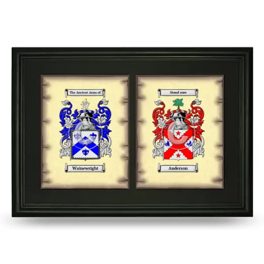 Double Coat of Arms Framed - Black