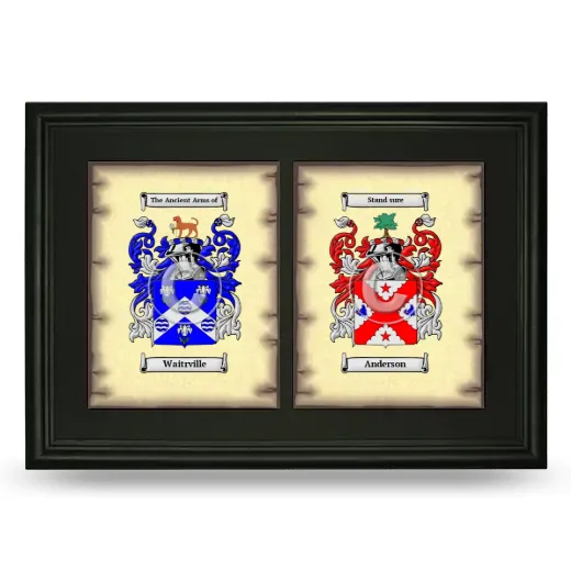 Double Coat of Arms Framed - Black