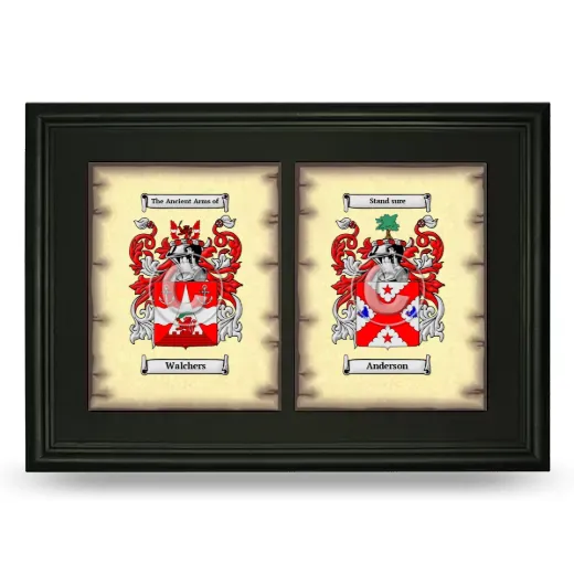 Double Coat of Arms Framed - Black