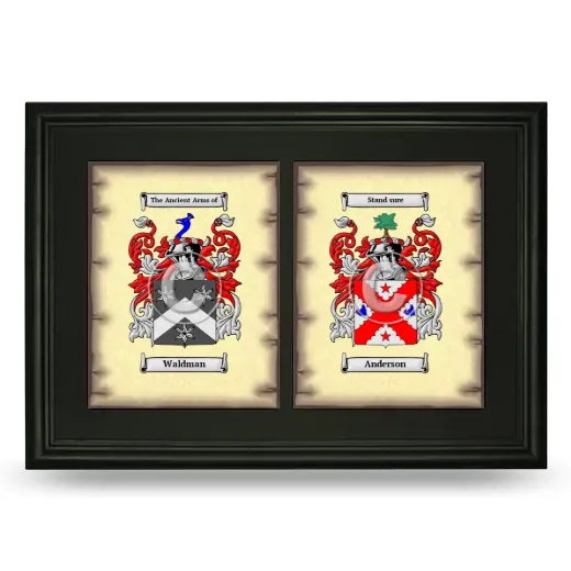 Double Coat of Arms Framed - Black