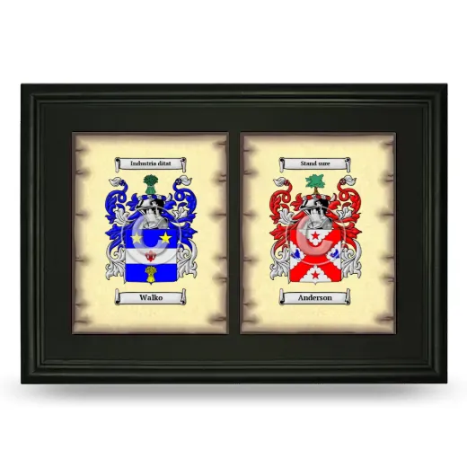 Double Coat of Arms Framed - Black