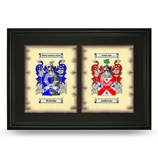 Double Coat of Arms Framed - Black