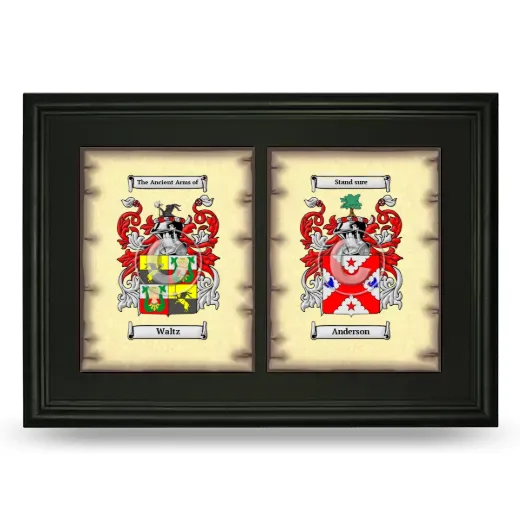 Double Coat of Arms Framed - Black