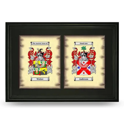 Double Coat of Arms Framed - Black