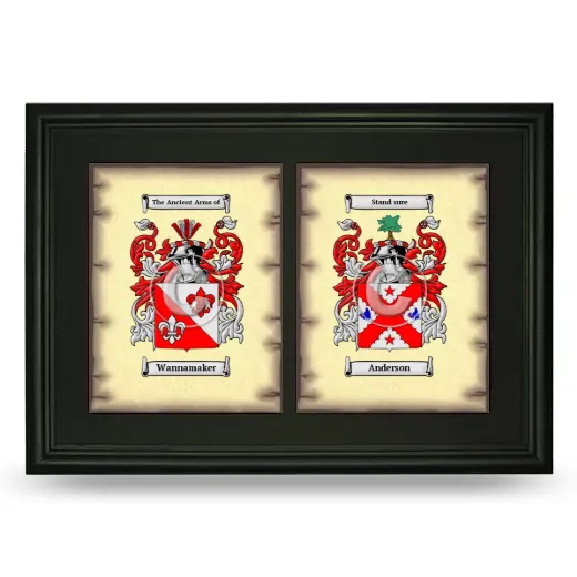 Double Coat of Arms Framed - Black