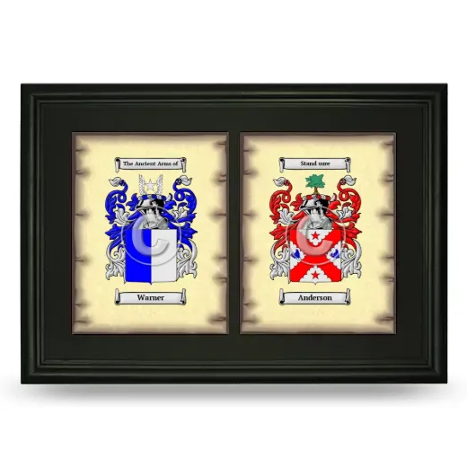 Double Coat of Arms Framed - Black