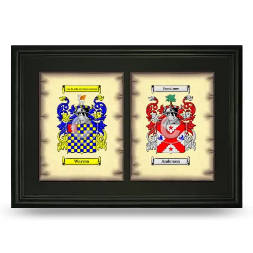 Double Coat of Arms Framed - Black