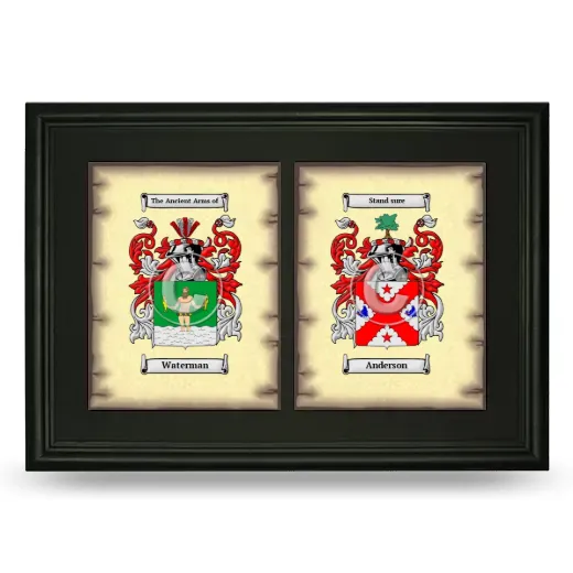Double Coat of Arms Framed - Black
