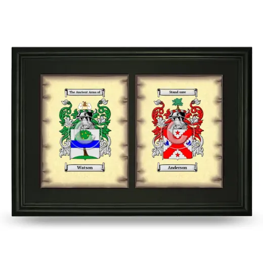 Double Coat of Arms Framed - Black