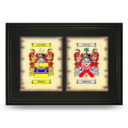 Double Coat of Arms Framed - Black