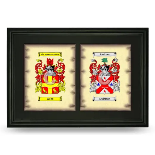 Double Coat of Arms Framed - Black