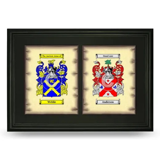 Double Coat of Arms Framed - Black