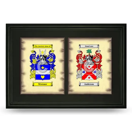 Double Coat of Arms Framed - Black