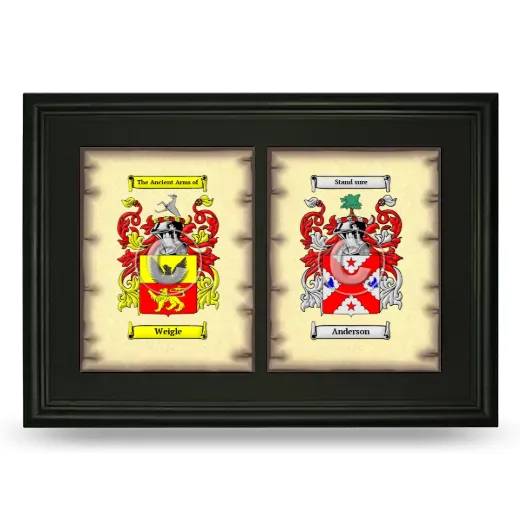 Double Coat of Arms Framed - Black