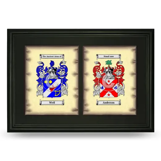 Double Coat of Arms Framed - Black