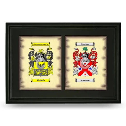 Double Coat of Arms Framed - Black