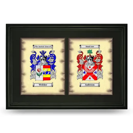 Double Coat of Arms Framed - Black