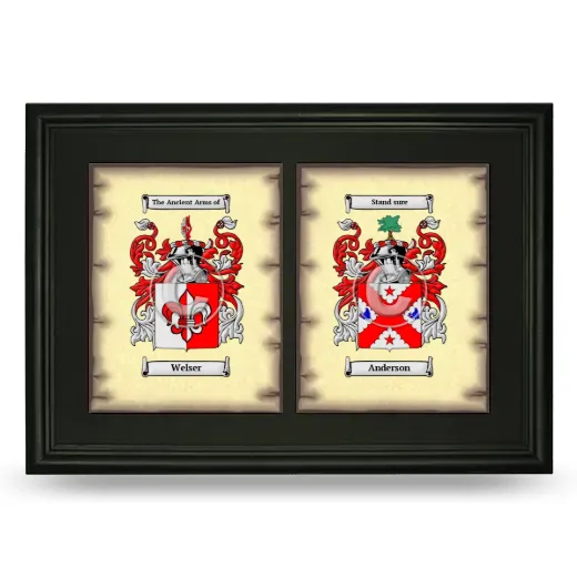 Double Coat of Arms Framed - Black
