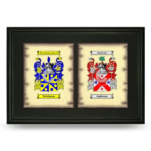 Double Coat of Arms Framed - Black