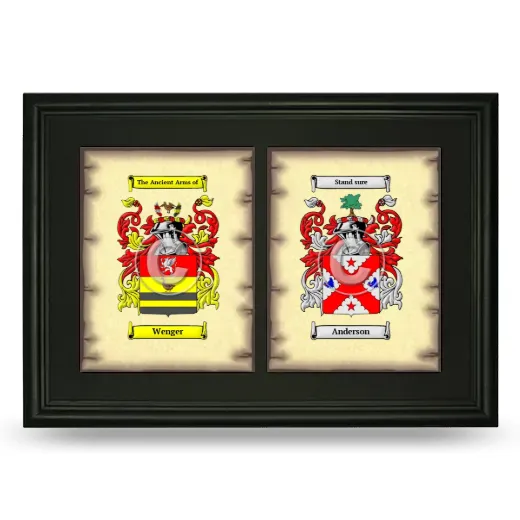 Double Coat of Arms Framed - Black