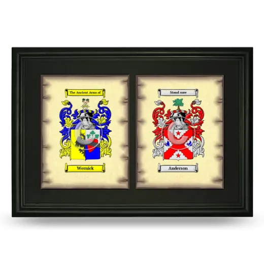 Double Coat of Arms Framed - Black