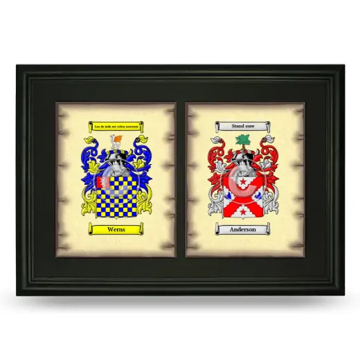 Double Coat of Arms Framed - Black