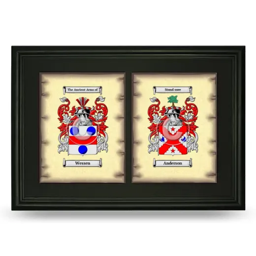 Double Coat of Arms Framed - Black
