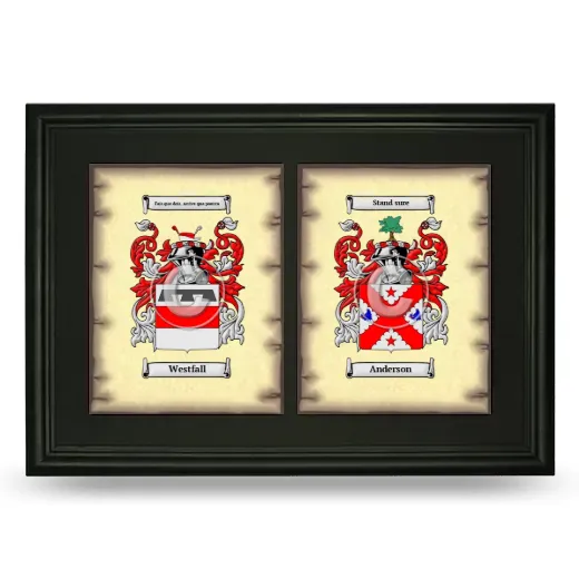 Double Coat of Arms Framed - Black