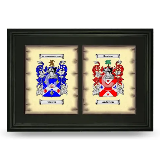 Double Coat of Arms Framed - Black