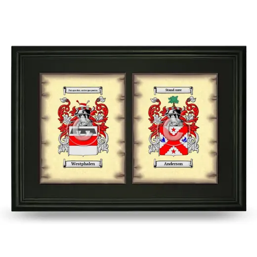 Double Coat of Arms Framed - Black