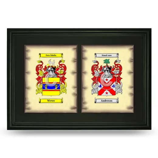 Double Coat of Arms Framed - Black