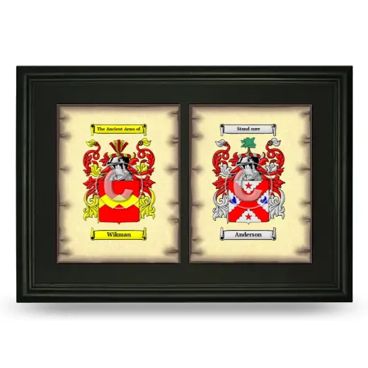 Double Coat of Arms Framed - Black