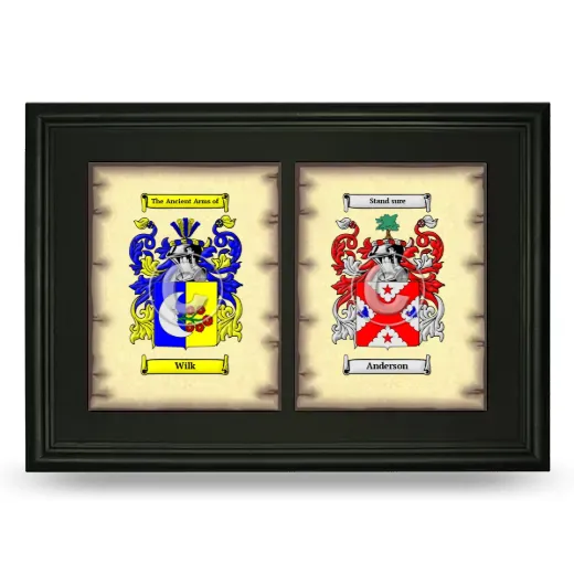 Double Coat of Arms Framed - Black