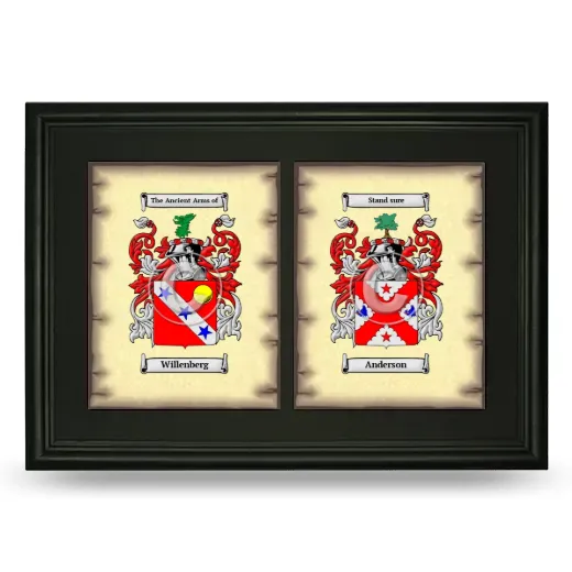 Double Coat of Arms Framed - Black