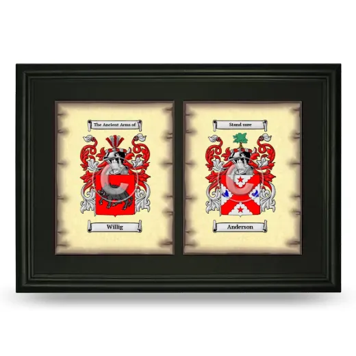 Double Coat of Arms Framed - Black