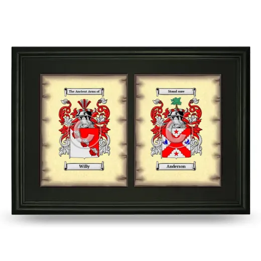 Double Coat of Arms Framed - Black