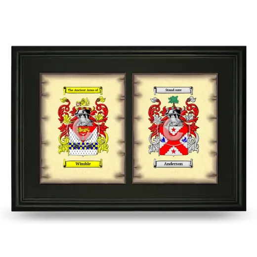 Double Coat of Arms Framed - Black
