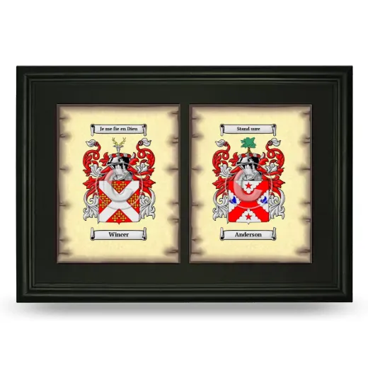 Double Coat of Arms Framed - Black