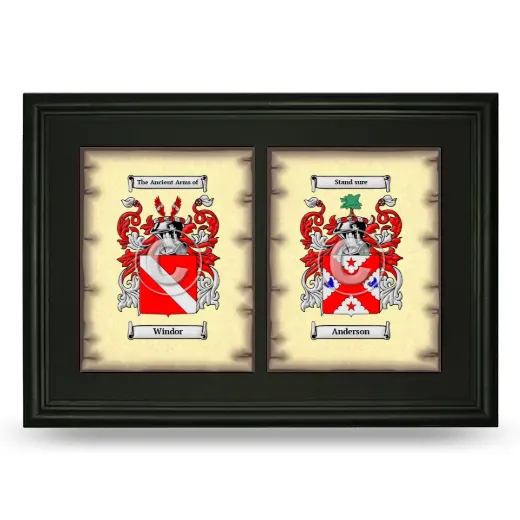 Double Coat of Arms Framed - Black