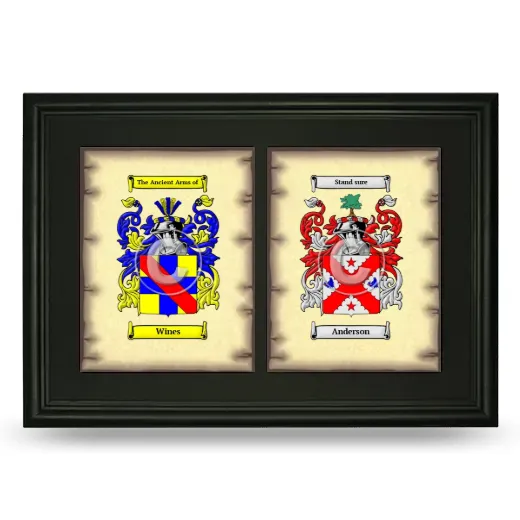 Double Coat of Arms Framed - Black