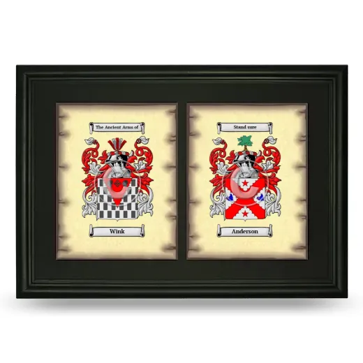 Double Coat of Arms Framed - Black