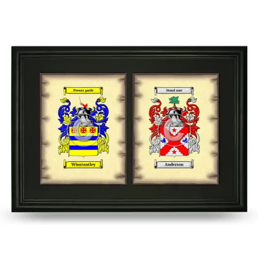 Double Coat of Arms Framed - Black