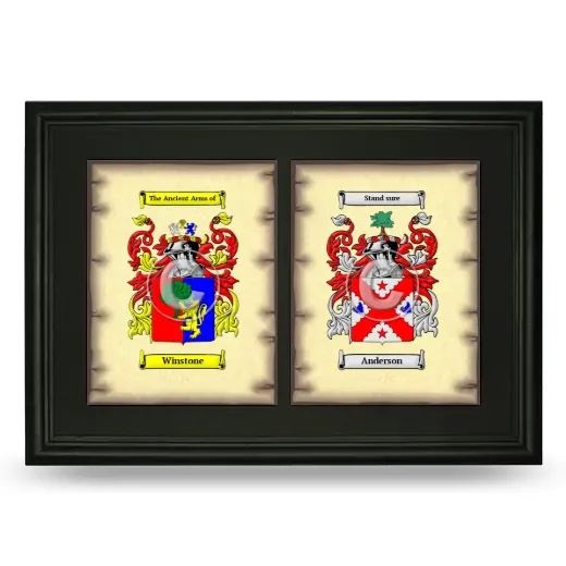 Double Coat of Arms Framed - Black