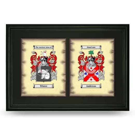 Double Coat of Arms Framed - Black