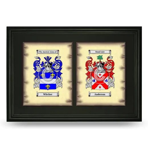 Double Coat of Arms Framed - Black