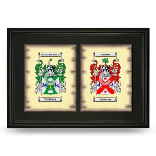 Double Coat of Arms Framed - Black