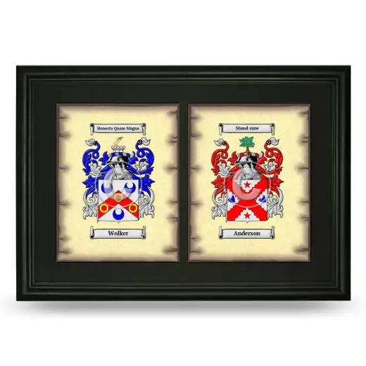 Double Coat of Arms Framed - Black