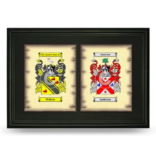 Double Coat of Arms Framed - Black